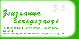 zsuzsanna beregszaszi business card