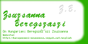 zsuzsanna beregszaszi business card